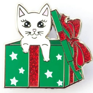 Top Quality Gift Box Enamel Pins Unique Animal Glitter Lapel Pins Cute Cat Design Pins